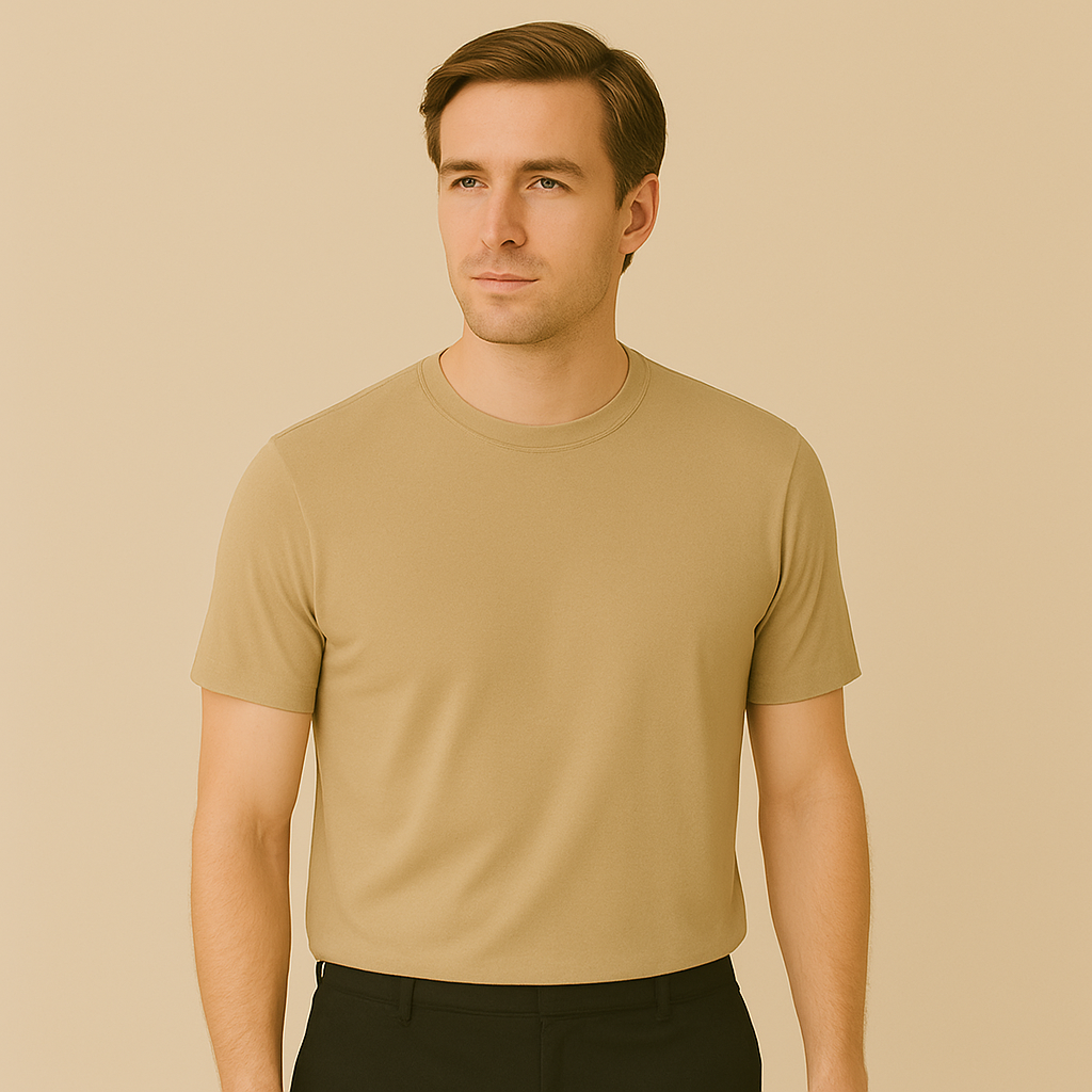 Camiseta Tech Modal ESSENC – Bege