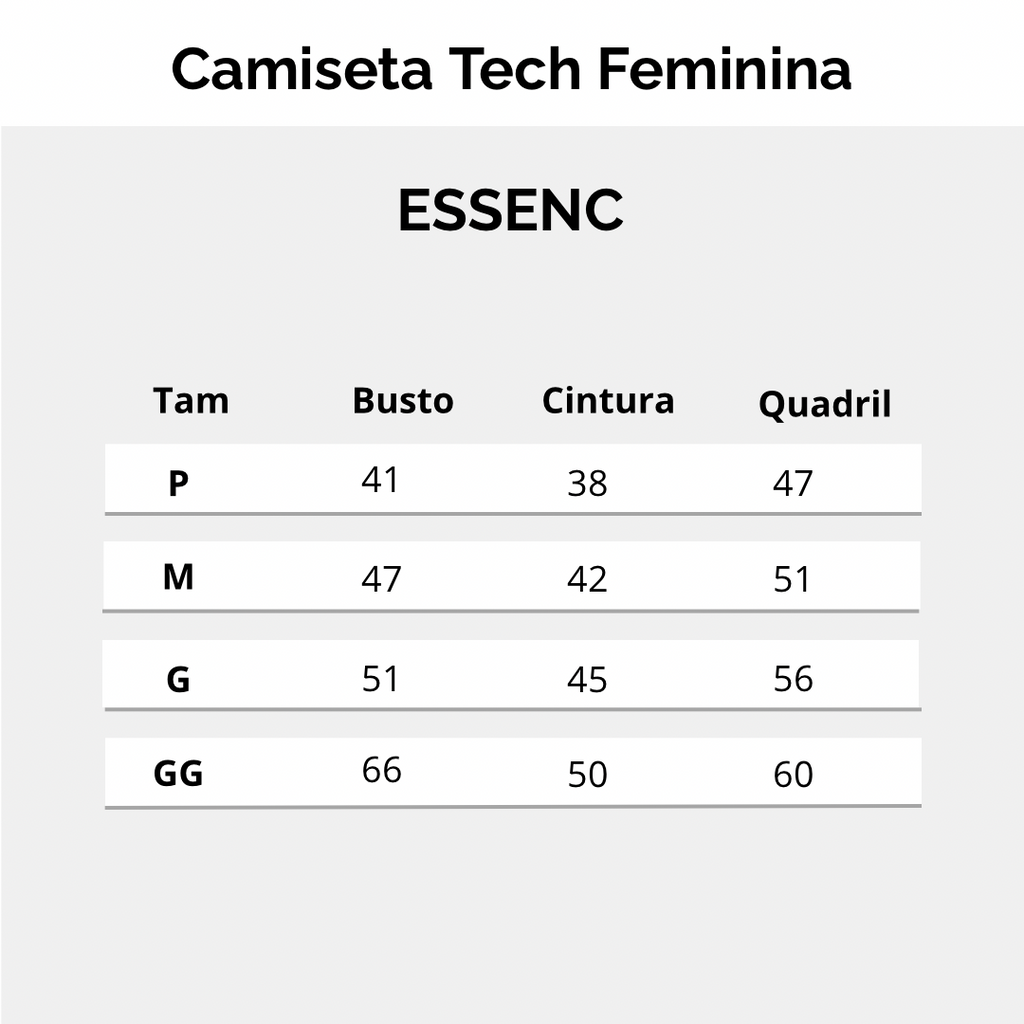 Kit 3 Camisetas Tech  Feminina ESSENC