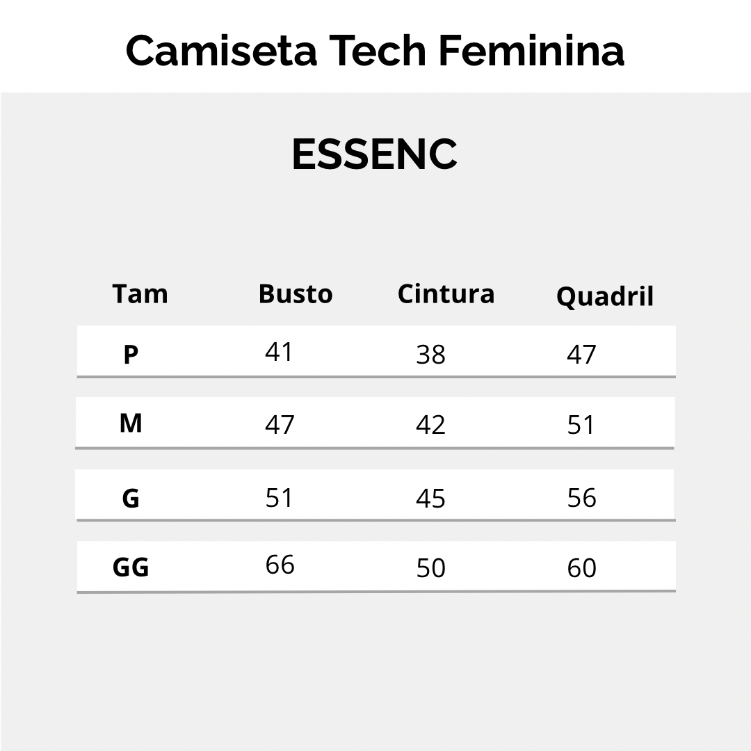 Kit 3 Camisetas Tech  Feminina ESSENC